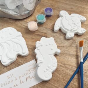 Kit DIY - Eco-Résine à Peindre - Thème Animaux de la Mer